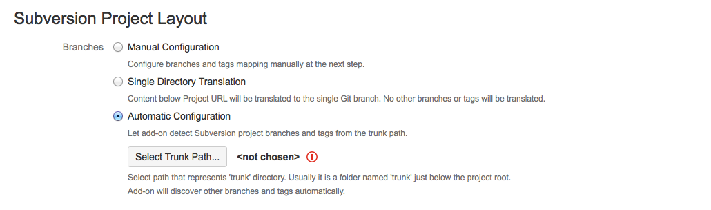 SVN Mirror Add-on for Atlassian Bitbucket Server